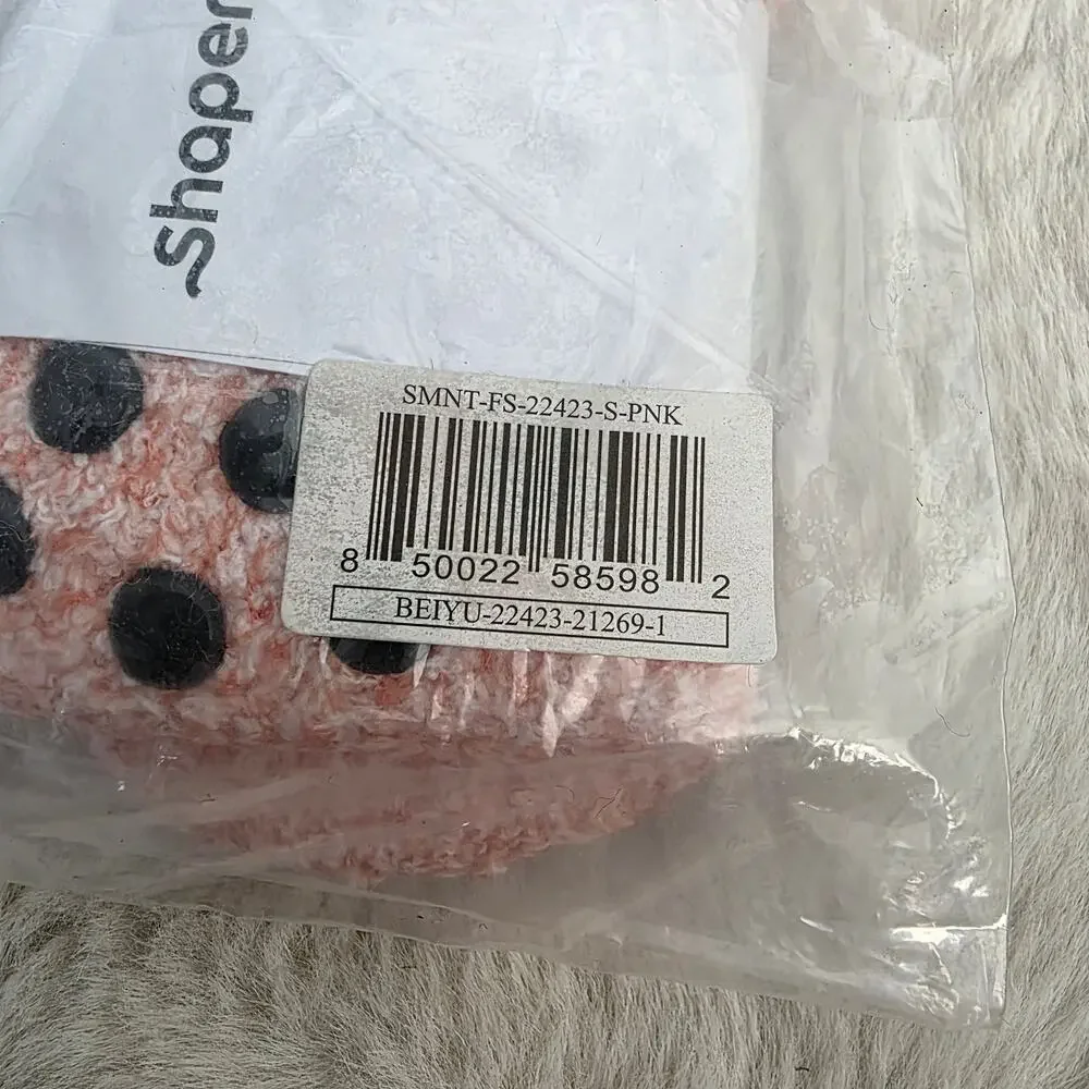 NWT Shapermint Pink Fuzzy Slipper Sock Small